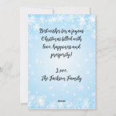 スカーフを持つ冬のリスの家族 シーズンカード (裏面)