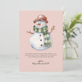 スカーフクリスマス付き水彩雪の男 シーズンカード (スタンド正面)