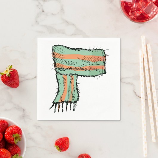 スカーフスケッチファッション紙ナプキンス スタンダードカクテルナプキン