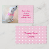 スカーフピンクのペットを着たかわいい白い子犬 名刺 (正面/裏面)