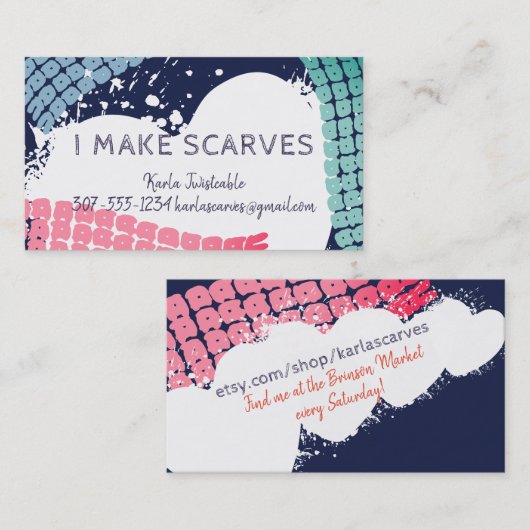 スカーフヤーン・編み物・クロチェット・クラフツ・ビジネス・カード 名刺 (正面/裏面)