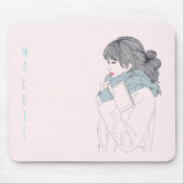 スカーフ付きカッコいいイラストレーション マウスパッド (正面)