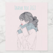 スカーフ付きカッコいいイラストレーション ワインラベル (シングルラベル)