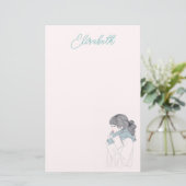 スカーフ付きカッコいいイラストレーション 便箋 (スタンド正面)