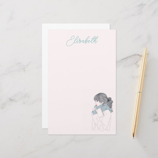 スカーフ付きカッコいいイラストレーション 便箋 (正面/裏面インサイチュ)