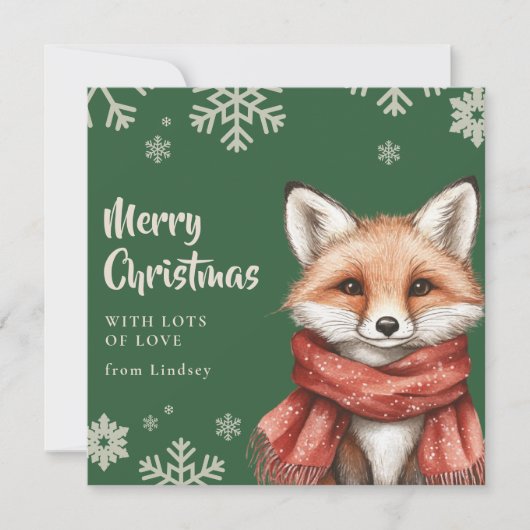 スカーフ付きキュートキツネ シーズンカード (正面)