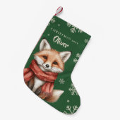 スカーフ付きキュートキツネ スモールクリスマスストッキング (正面 (吊り時))