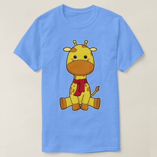 スカーフ付きキリン1 Tシャツ (デザイン正面)