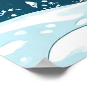 スカーフ付きサンタハットの陽気な雪だるま ポスター (角)