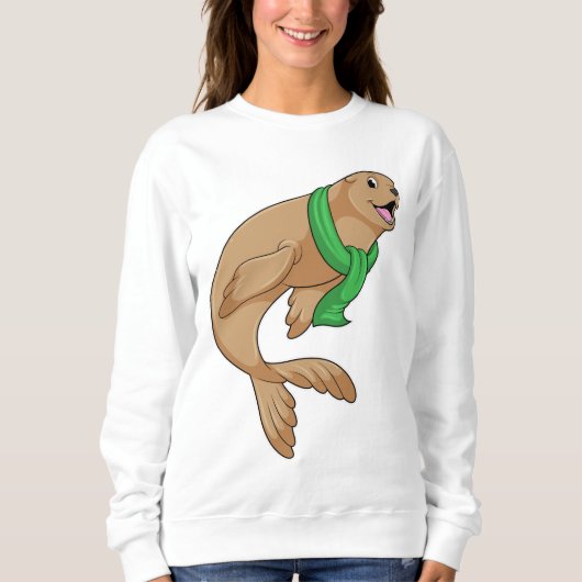 スカーフ付きシール スウェットシャツ (正面)