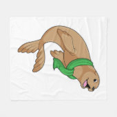 スカーフ付きシール フリースブランケット (正面(横))