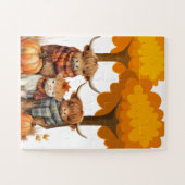 スカーフ付きハイランド牛 ジグソーパズル (横)