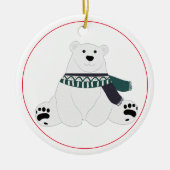 スカーフ付きホッキョクグマ セラミックオーナメント (正面)