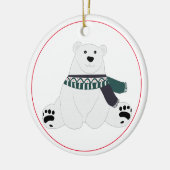 スカーフ付きホッキョクグマ セラミックオーナメント (左)