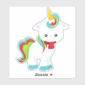 スカーフ付きユニコーン，小さなユニコーン，かわいいユニコーン シール (シート)