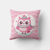 スカーフ付き可愛い小さなピンクのフクロウ クッション (裏面)