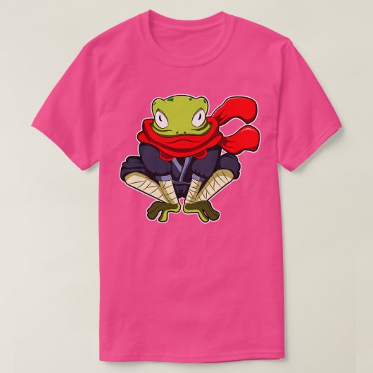 スカーフ付き忍者としてのカエル Tシャツ (デザイン正面)