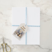 スカーフ付き水彩エルミン – 誕生日パーティー –  ギフトタグ (より糸付き)