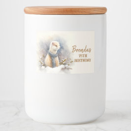 スカーフ付き水色Ermine -誕生日 フードラベル