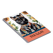 スカーフ付き猫スパイラルフォトノートブック ノートブック (右側)