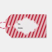 スカーフ付き赤バッファローの格子毛 ギフトタグ (裏面横)