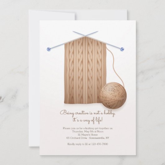 スカーフ編み物パーティー  招待状 (正面)