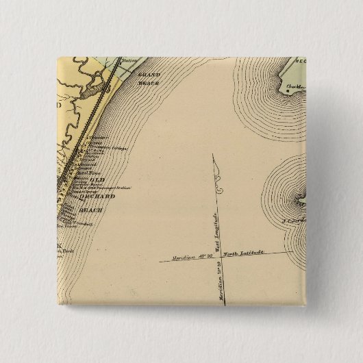 スカーボロー、旧果樹園、サコ、ビデフォード 缶バッジ (正面)