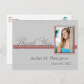 スカーレットとグレーの卒業ありがとう ポストカード (正面/裏面)