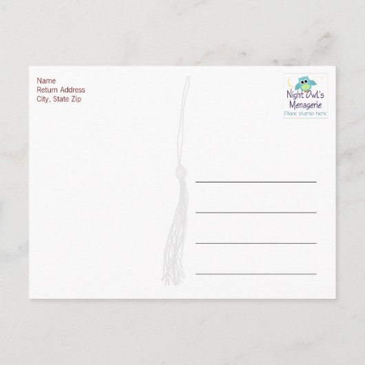 スカーレットとグレーの卒業ありがとう ポストカード (裏面)