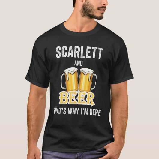 スカーレットとビールだから俺はここにいる Tシャツ (正面)