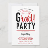 スカーレットとブラックの卒業パーティー 招待状 (正面)