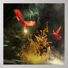 スカーレットアイビスの鳥たち「光を奪う」 ポスター