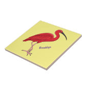 スカーレットアイビスの鳥の漫画イラスト タイル (側面)