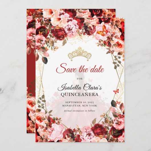 スカーレットエンチャントフローラ金ゴールドプリンセスキンセアニェラ 案内状 (正面/裏面)