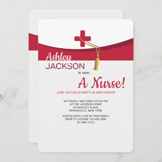 スカーレットクロス卒業招待状 招待状 (正面/裏面)