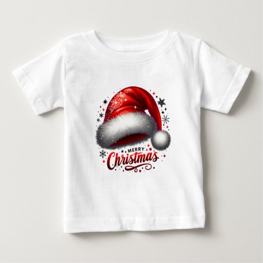 スカーレットサンタ帽子の輝き ベビーTシャツ (正面)
