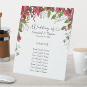 スカーレットレッドポインセチアフローラゲストシーティング 台座サイン (インサイチュ)