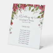 スカーレットレッドポインセチアフローラゲストシーティング 台座サイン (正面)