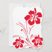 スカーレットレッド&ホワイトトロピカル引っ越し祝いパーティーパーティー 招待状 (裏面)