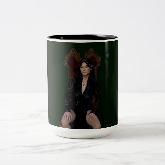 スカーレット・シュバリエが椅子に座っている ツートーンマグカップ (中央)