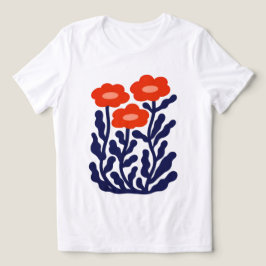 スカーレット・ハーモニー 女性用 抽象的フラワー Tシャツ