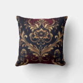 スカーレット&金ゴールドバロックフローラ クッション (裏面)