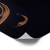 スカーレット&金ゴールドバロックフローラ ポスター (角)