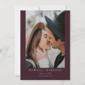 スカーレット | Boho Burgundy金ゴールド水結婚色 招待状 (裏面)