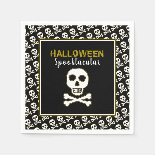 スカull＆Bones、ゴールデンハロウィンパーティー スタンダードカクテルナプキン (正面)