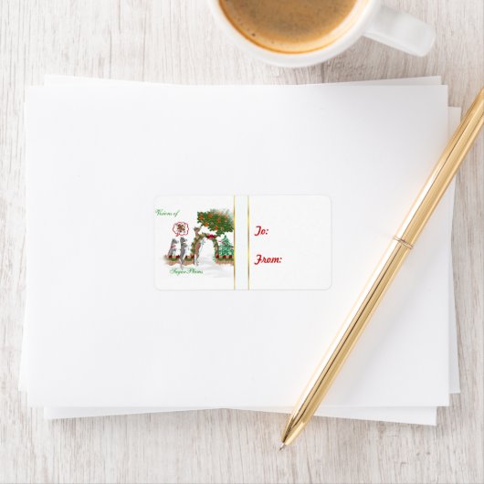 スガルプラムヤギのクリスマスギフトラベルシール ラベル (インサイチュ)