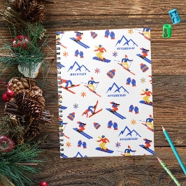 スガローフマウンテンメインスキースノーボードパターン ノートブック