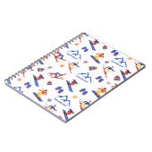 スガローフマウンテンメインスキースノーボードパターン ノートブック (左側)