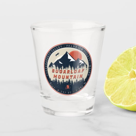 スガローフメインマウンテンレトロヴィンテージ60sスキー ショットグラス (正面)