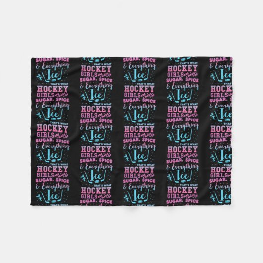 スガースパイスアンドオリーチェンジホッケーガール フリースブランケット (正面(横))